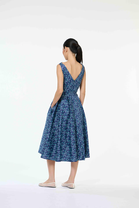 Retro Ladies Dress - Dancing Lady Cobalt