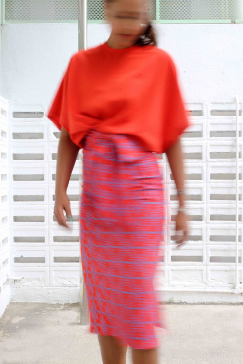 T-Shirt Dress - Crepe Ginger Cherry