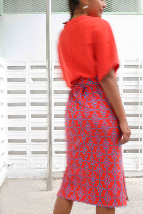 T-Shirt Dress - Crepe Ginger Cherry