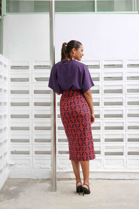 T-Shirt Dress - Crepe Ginger Grape