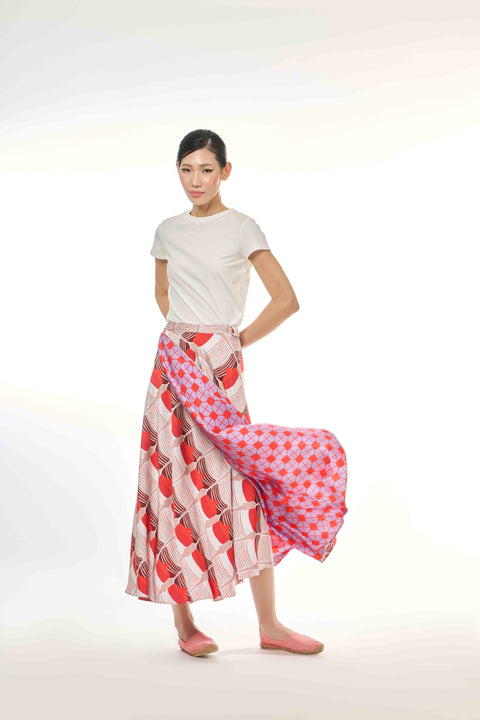 Wrap Skirt - Tapau Tiles Chilli Pepper