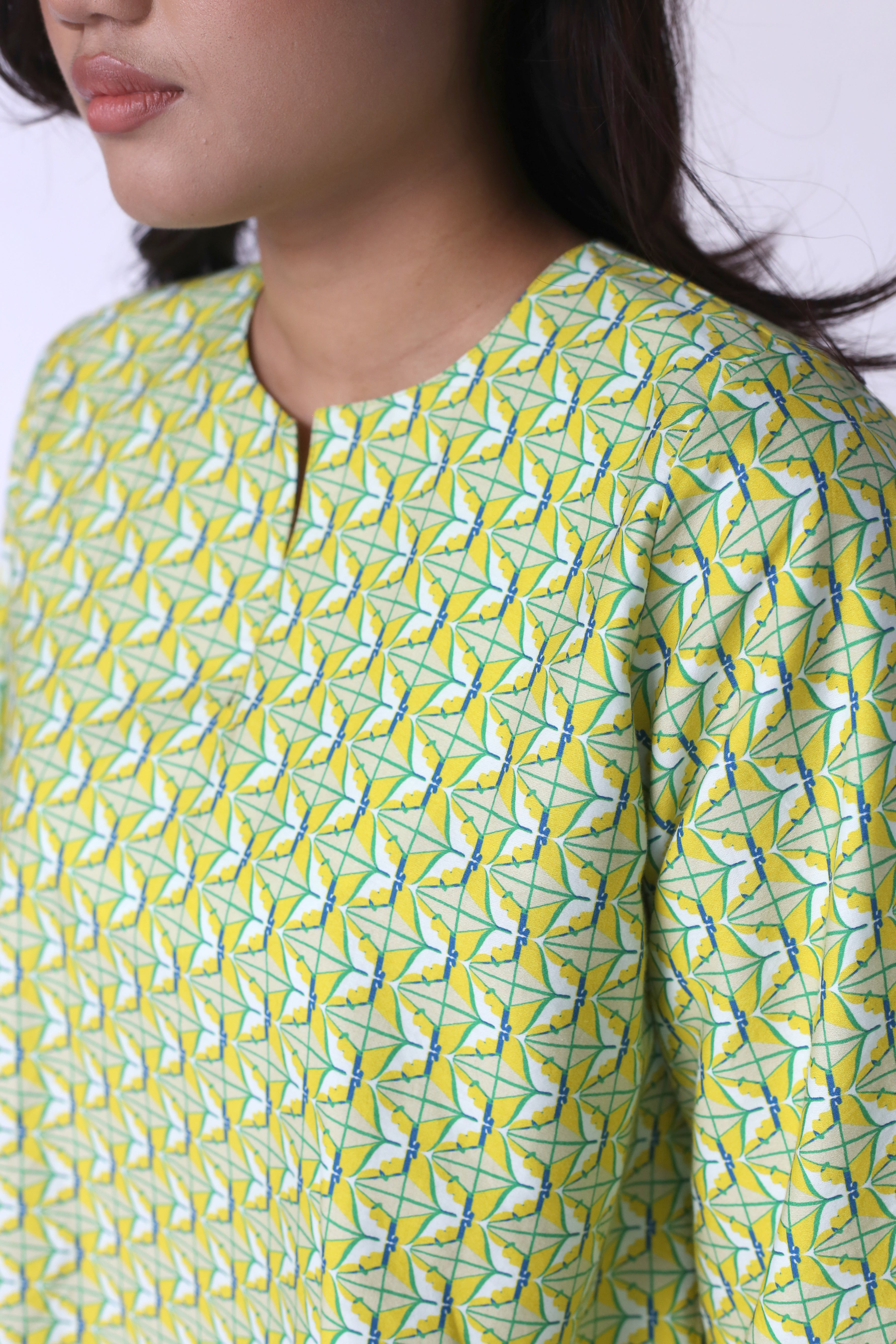 Baju Kedah Diamond And Flower Yellow