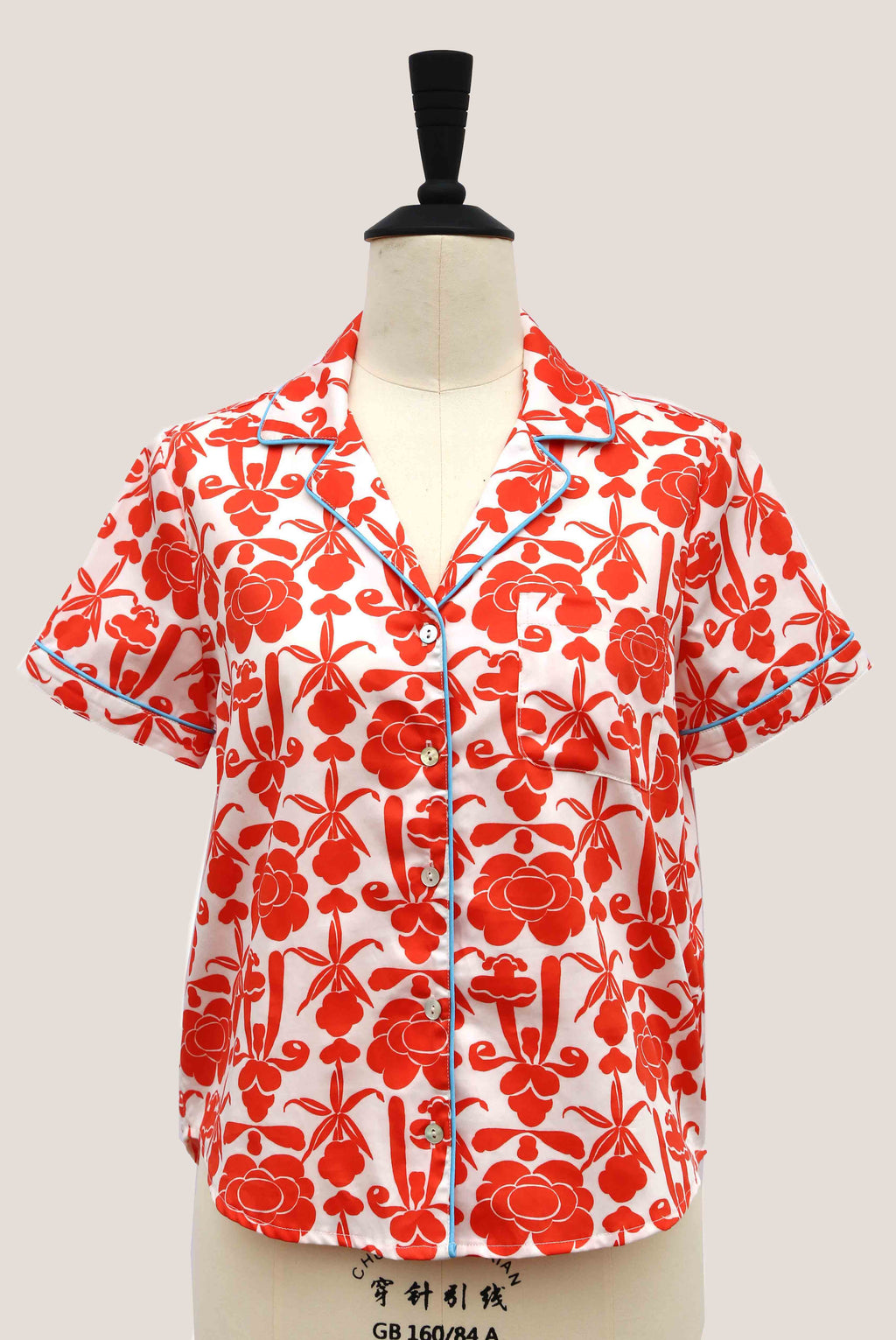 Classic Ladies Shirt - Lan Hua, Red With Love