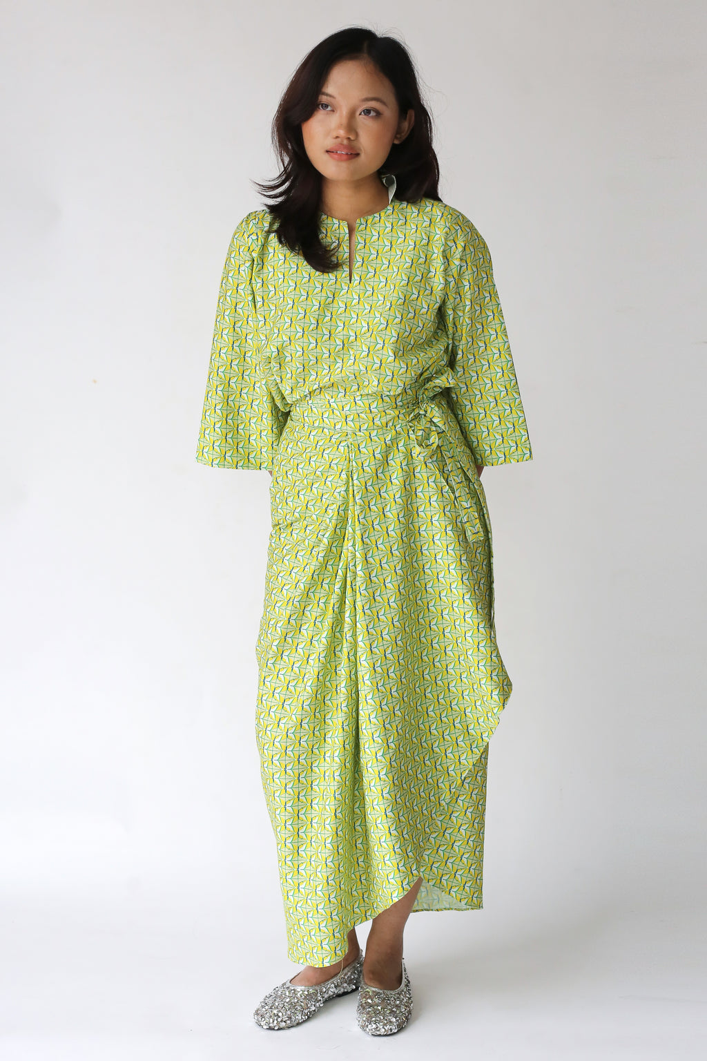 Baju Kedah Diamond And Flower Yellow