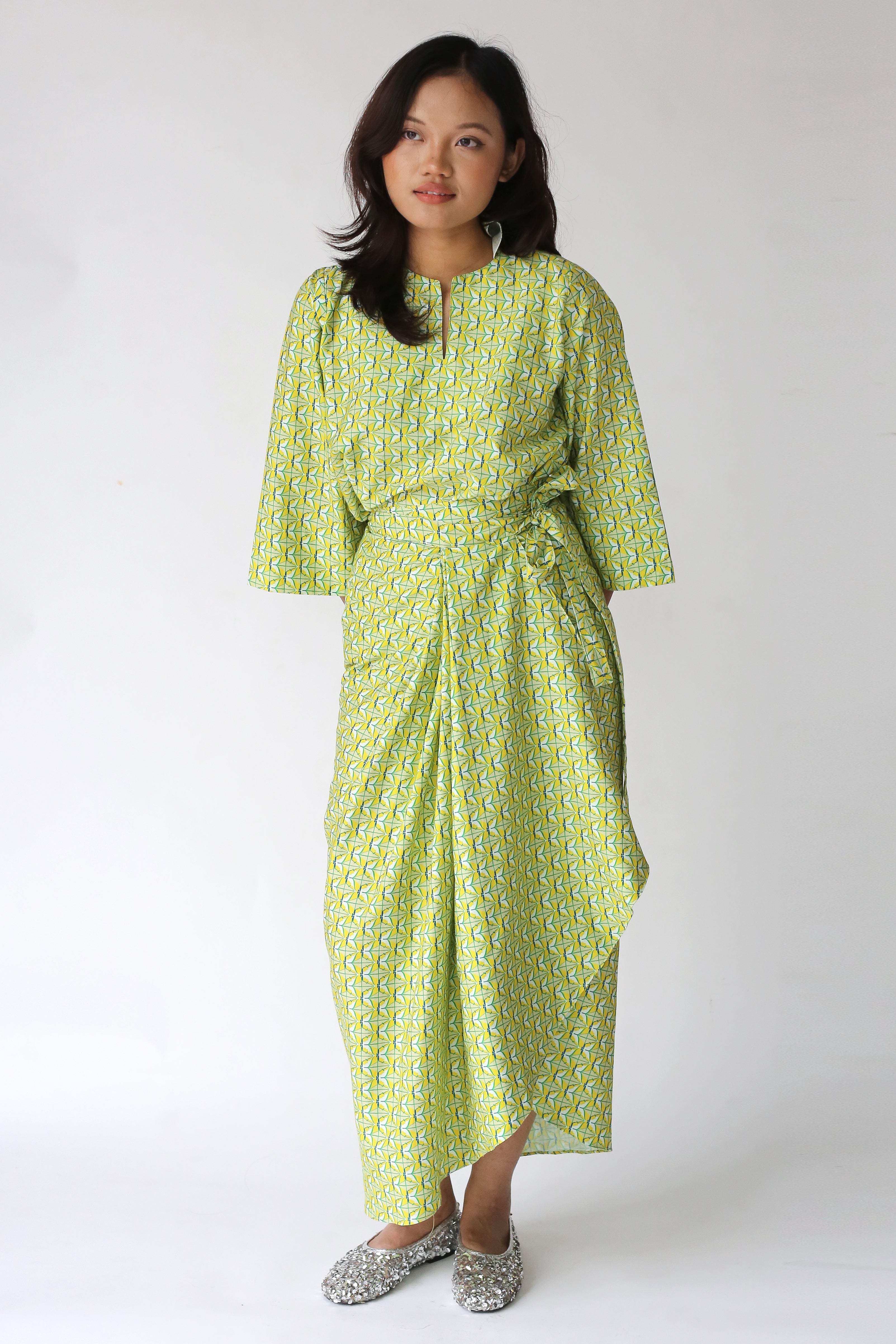 Baju Kedah Diamond And Flower Yellow