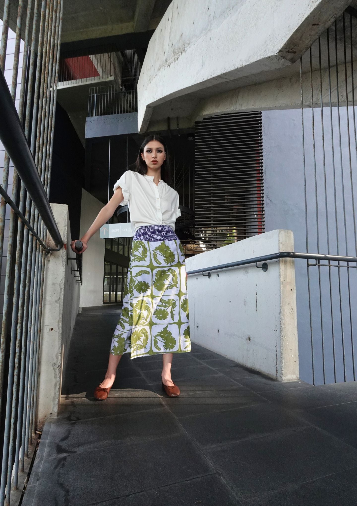 Kee Min Yuet Skirt - Singapore Soul / Dandelion Olive