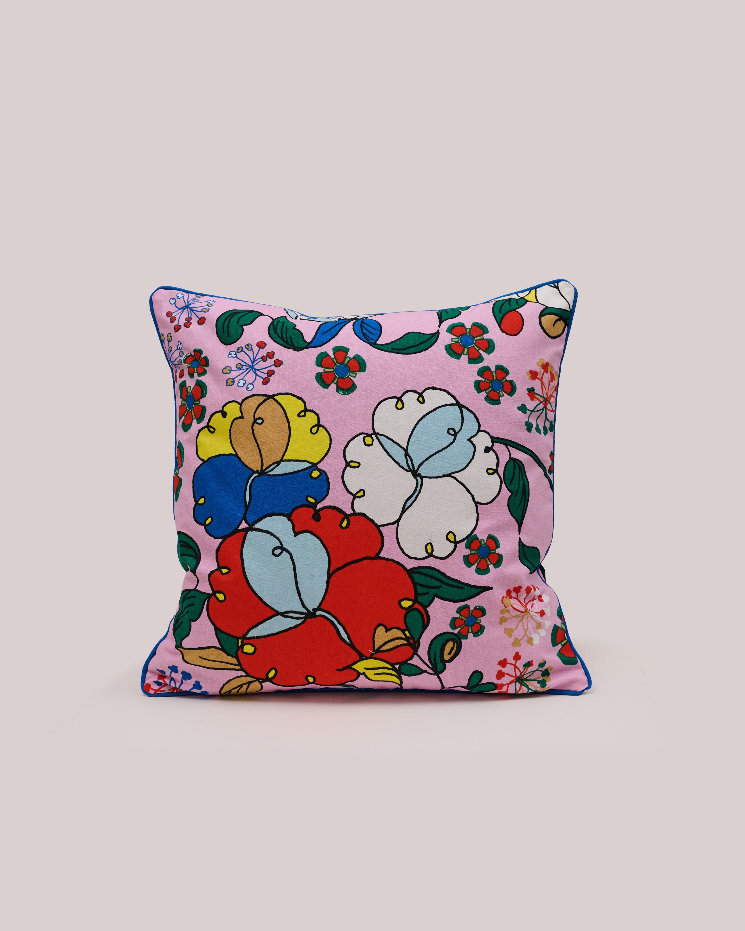 Square Cushion - Bunga Raya Pink