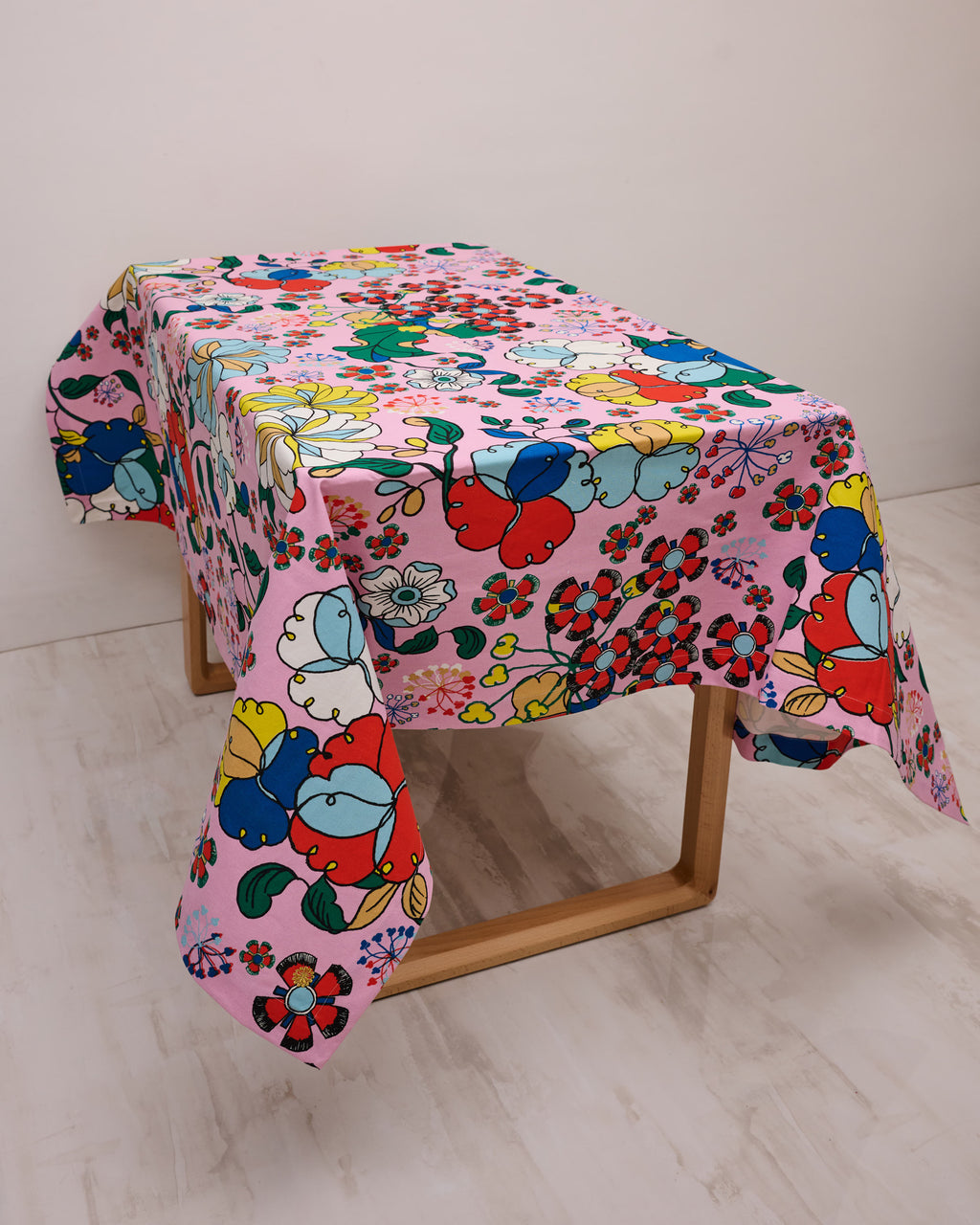 Square Table Cloth - Bunga Raya Pink