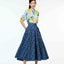 50's Skirt - Dancing Lady Cobalt