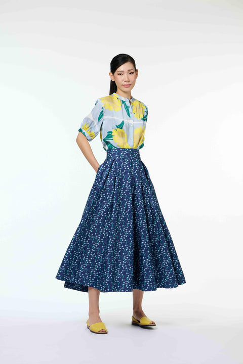 50's Skirt - Dancing Lady Cobalt