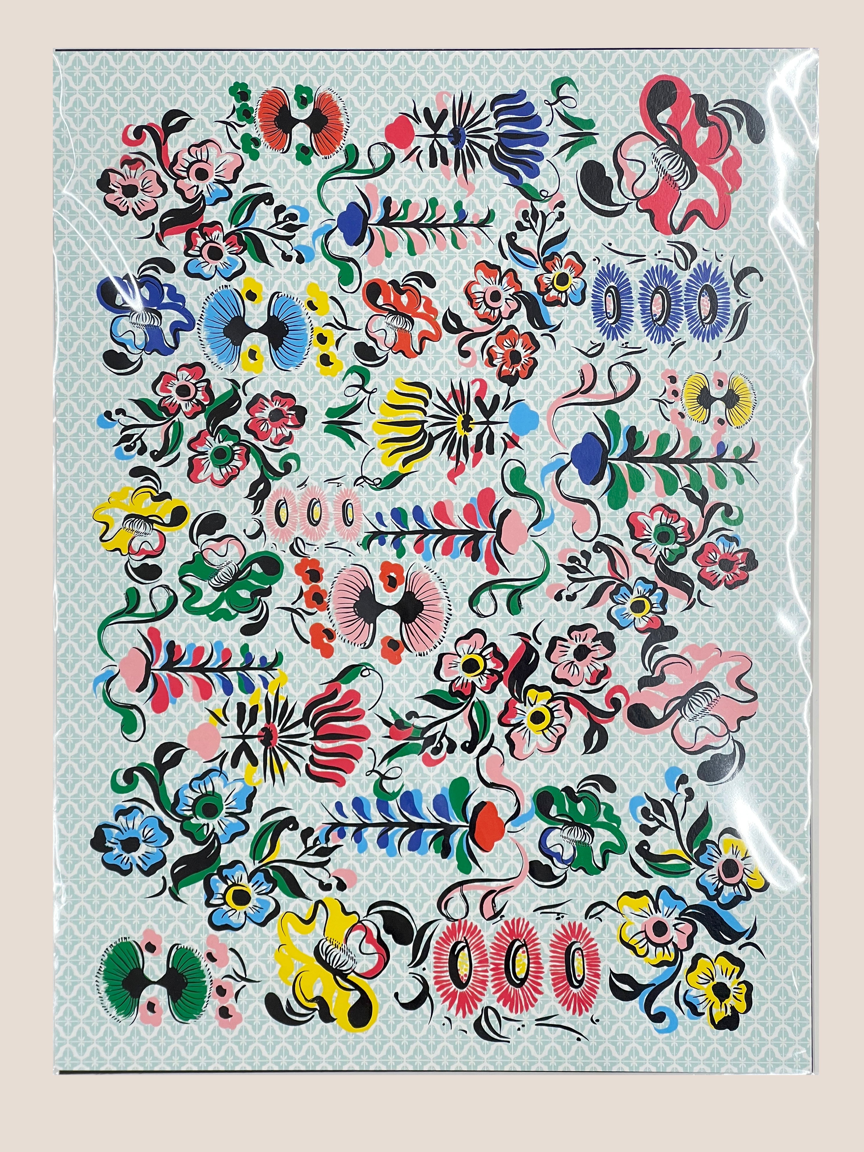 Kokeshi Flower - Art Print A3