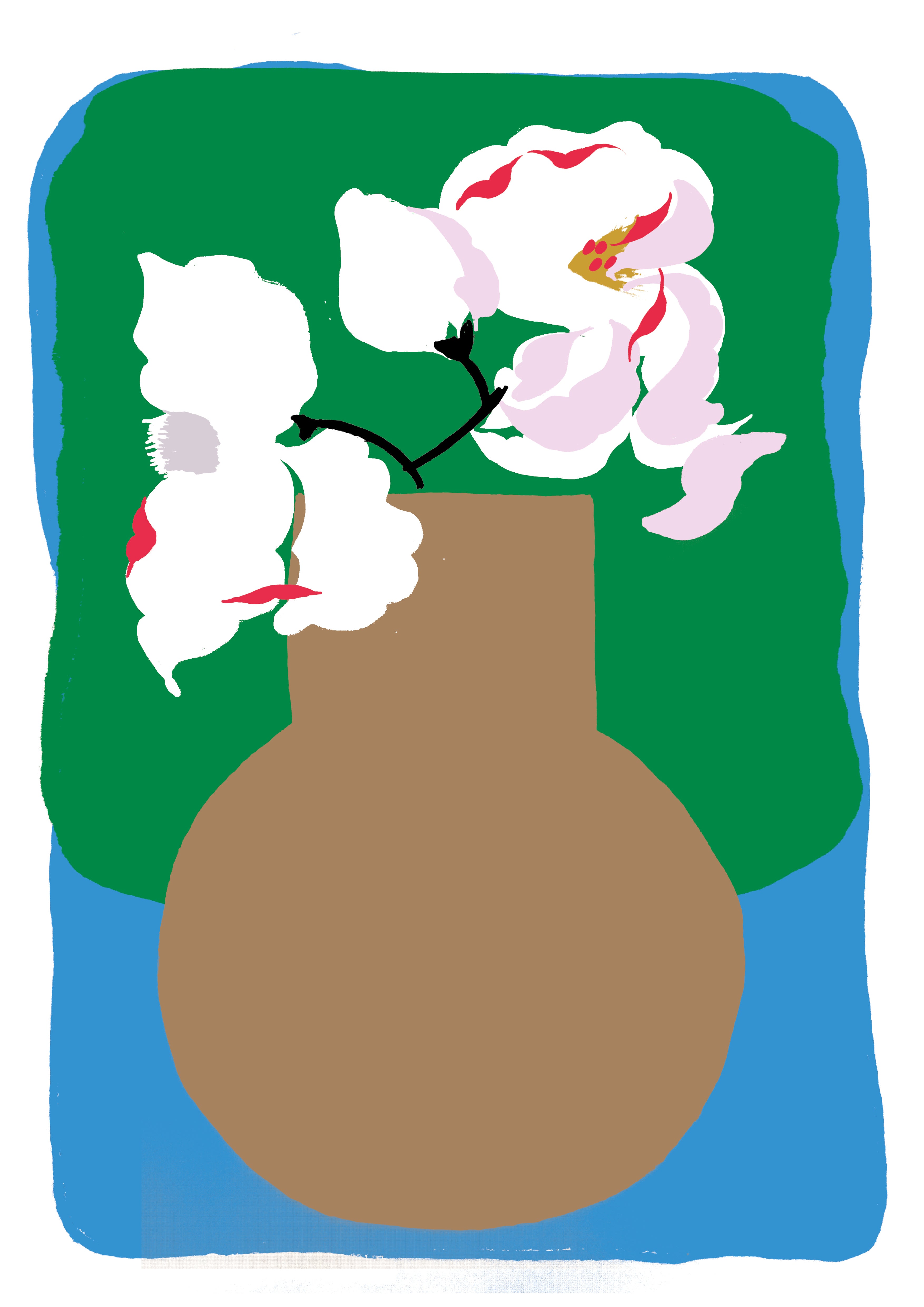 Fire Cracker - Brown Vase - Art Print A3