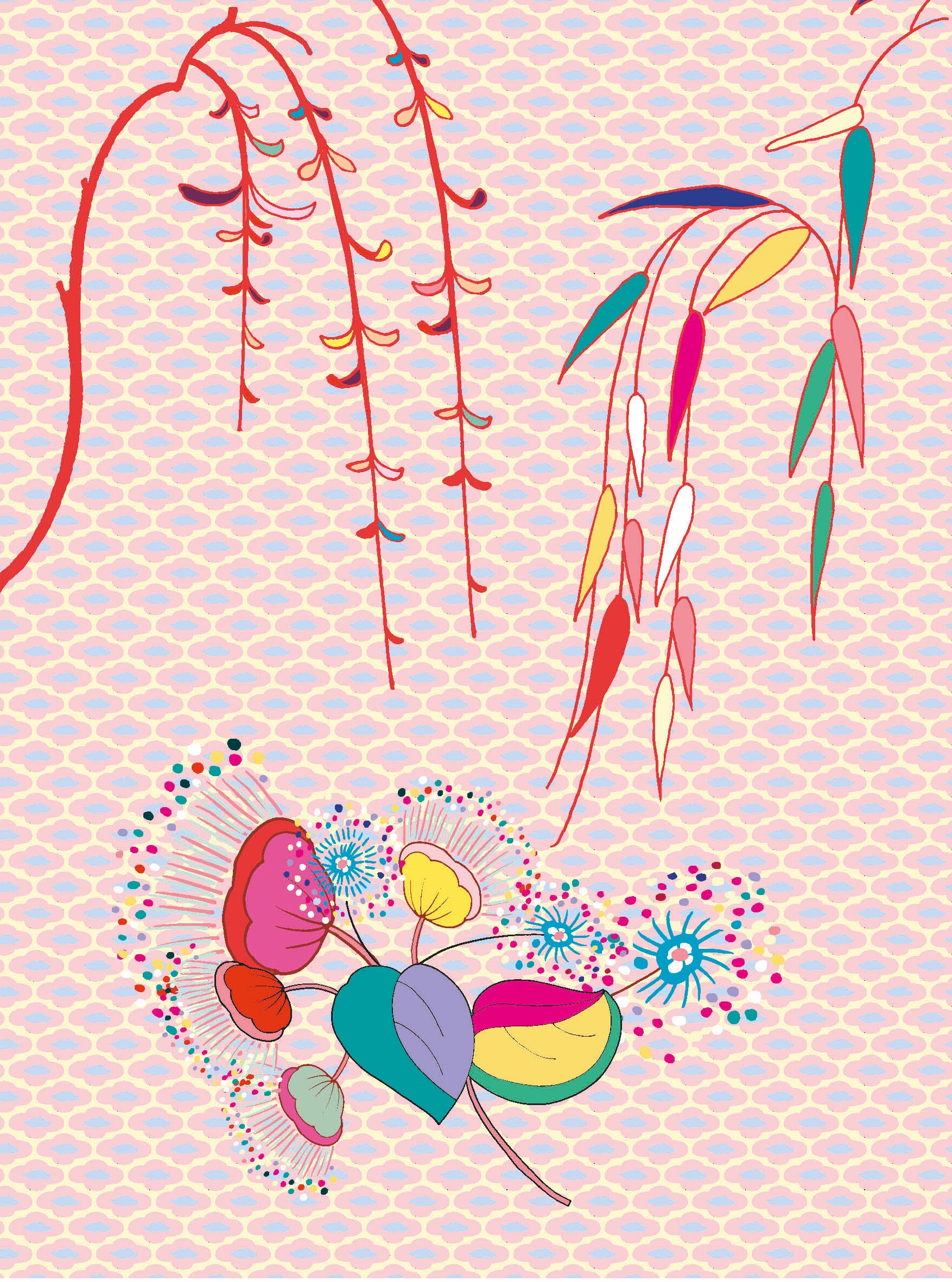 Under Nala's Umbrealla - Bamboo - Art Poster A3