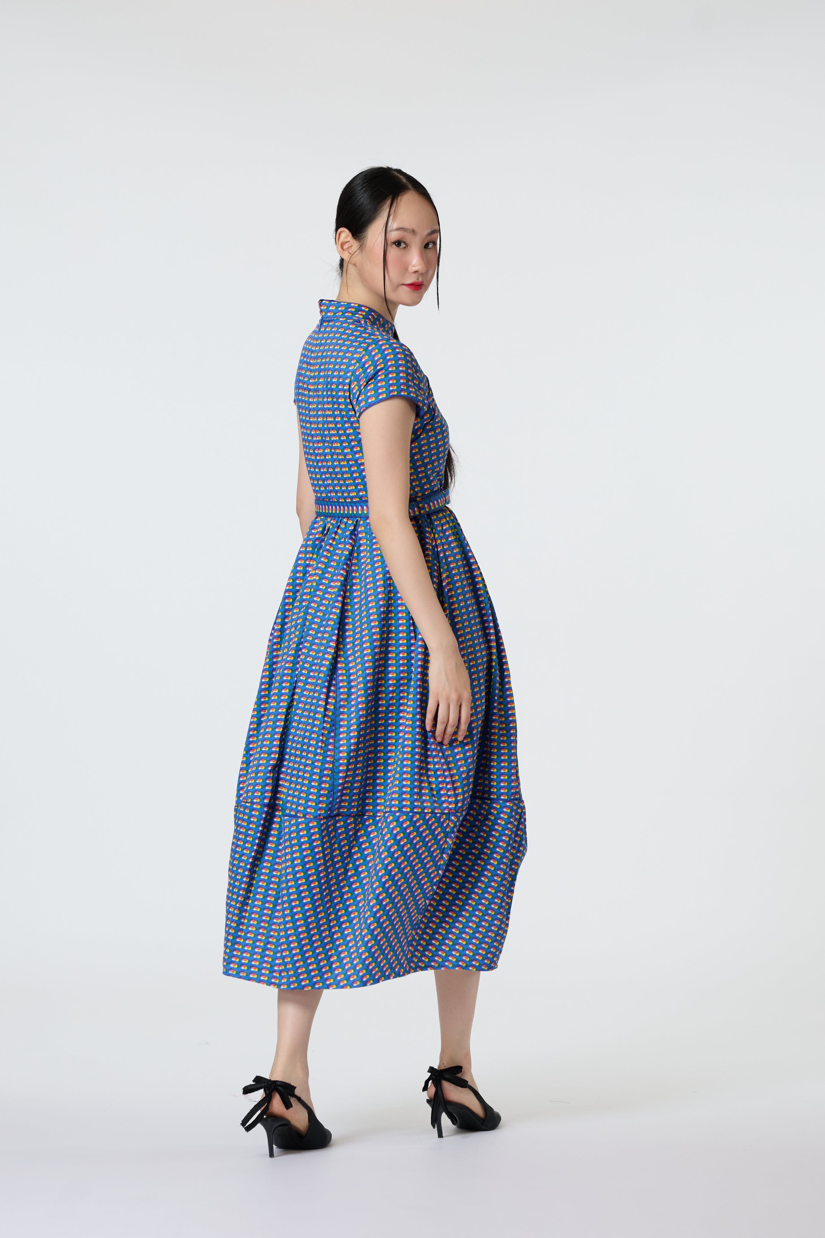 Balloon Cheongsam - Grow With The Flow Blue