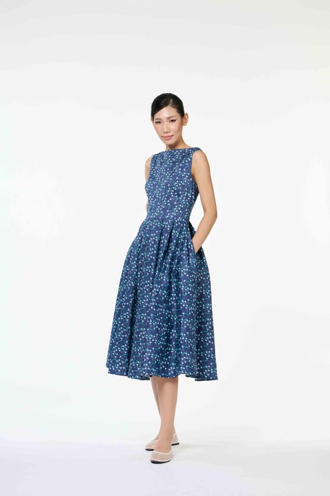 Retro Ladies Dress - Dancing Lady Cobalt