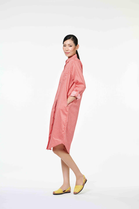 Classic Shirt Dress - Sila Duduk Red