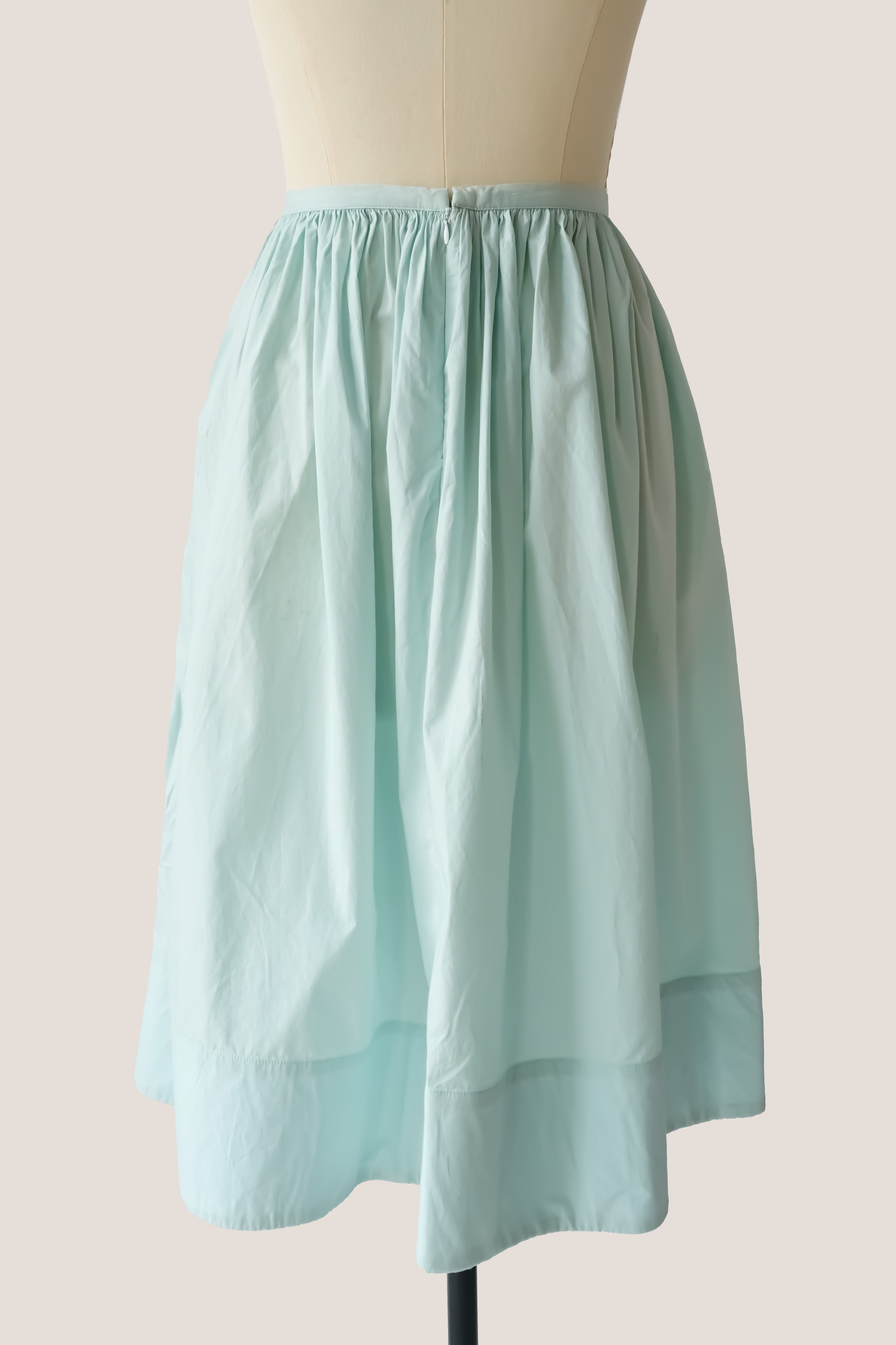 Pleated  Knee Length Skirt - Hint of Mint