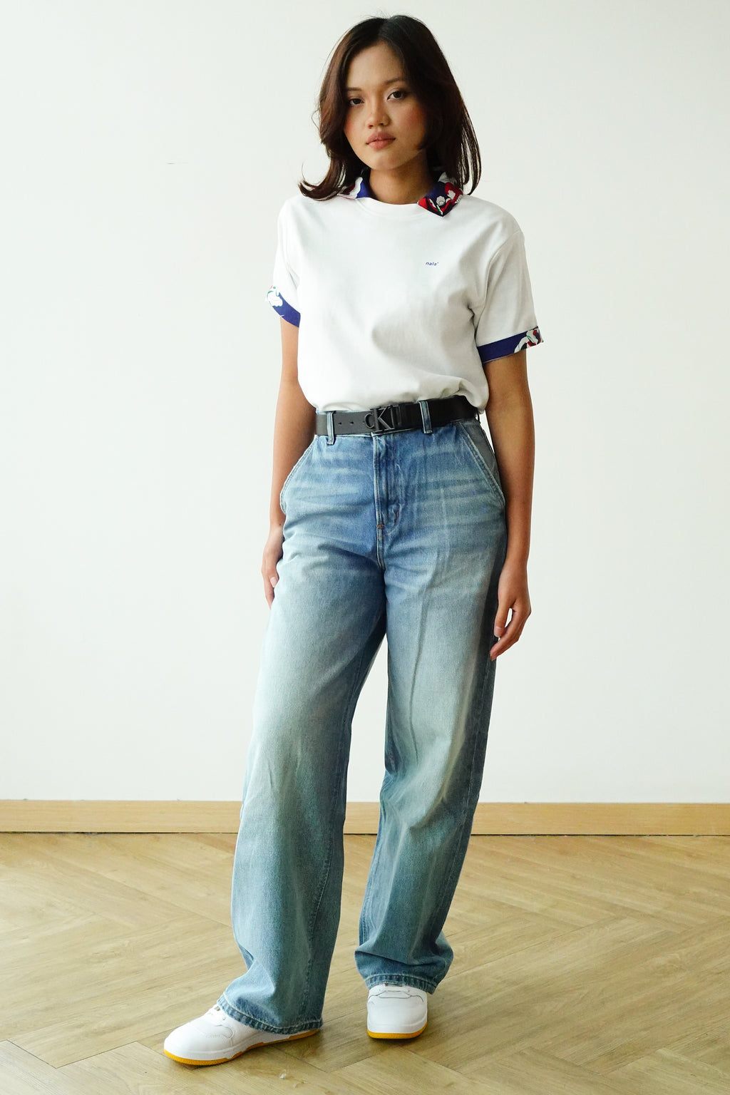 T-Shirt Mandi Blue - White