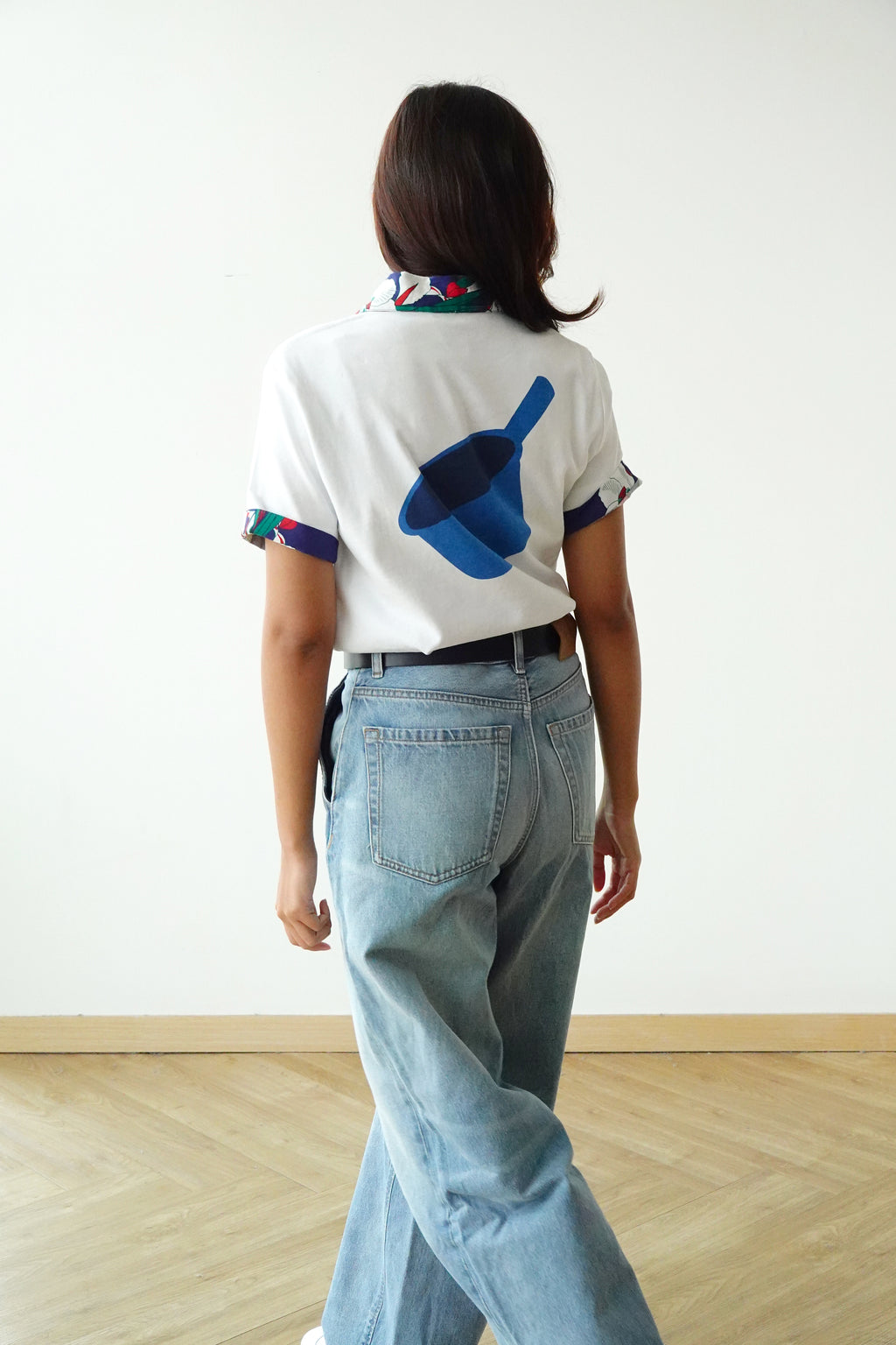 T-Shirt Mandi Blue - White