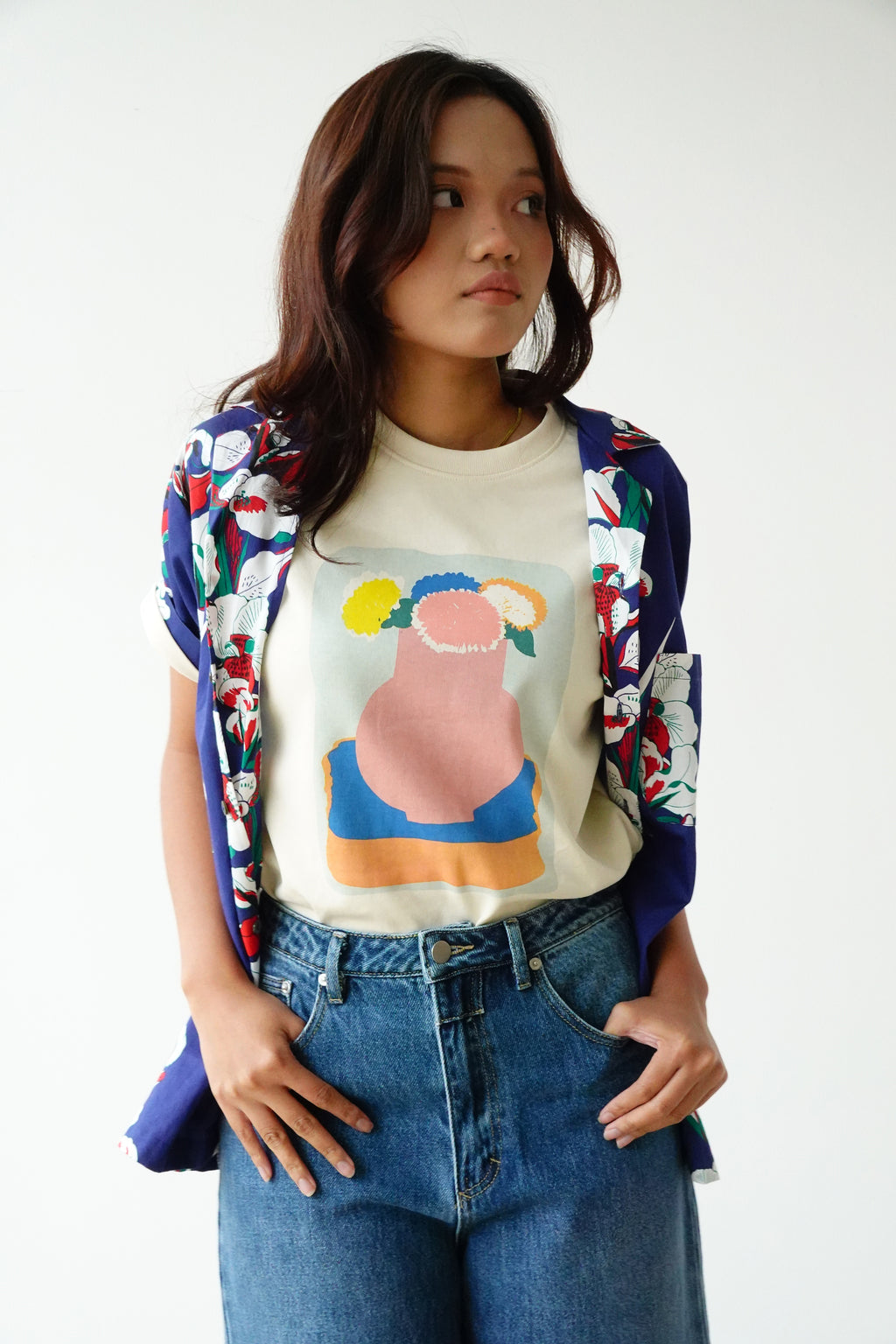 T-Shirt Vase Chrysanthemum - Beige