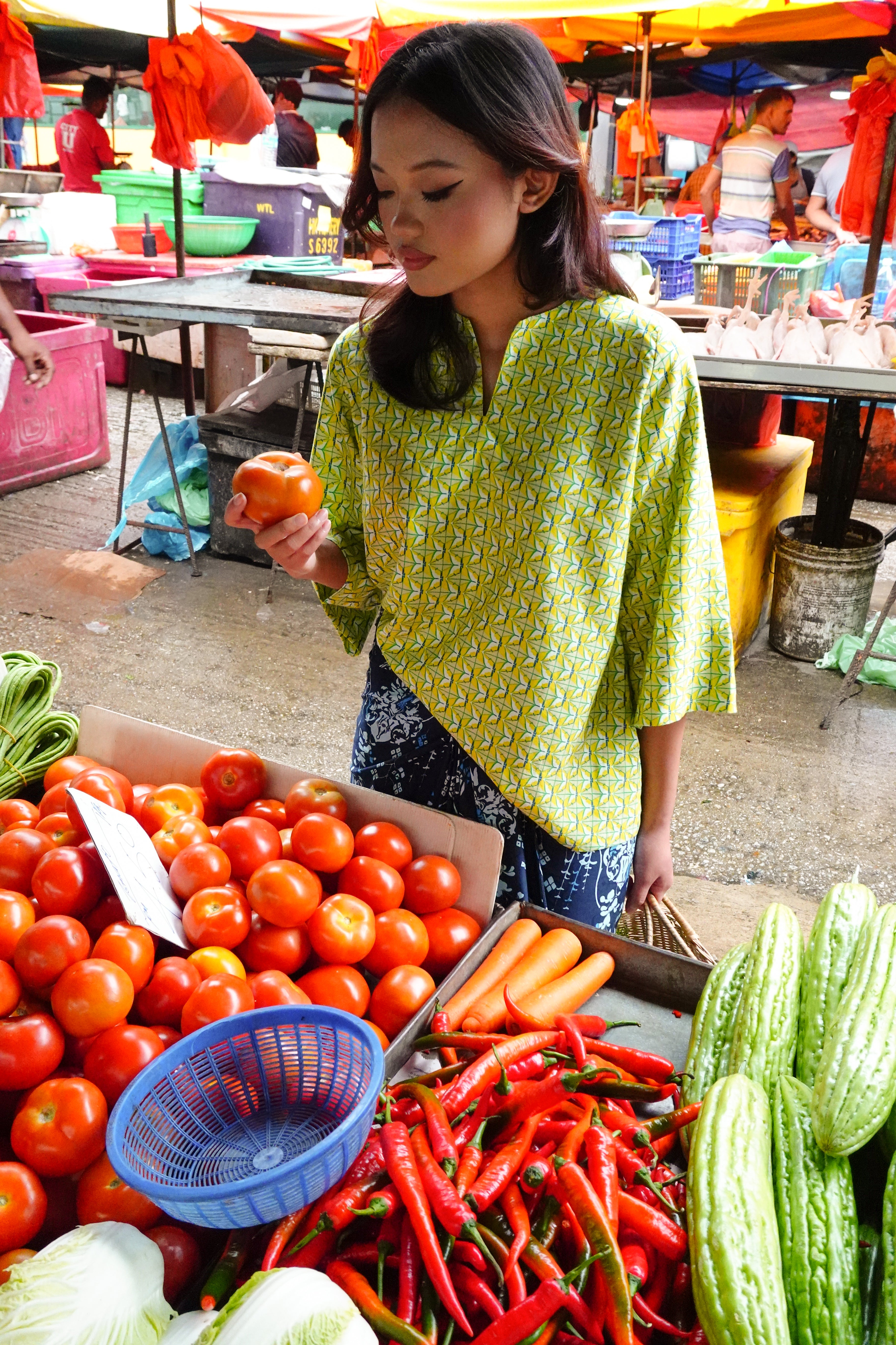 Baju Kedah Diamond And Flower Yellow