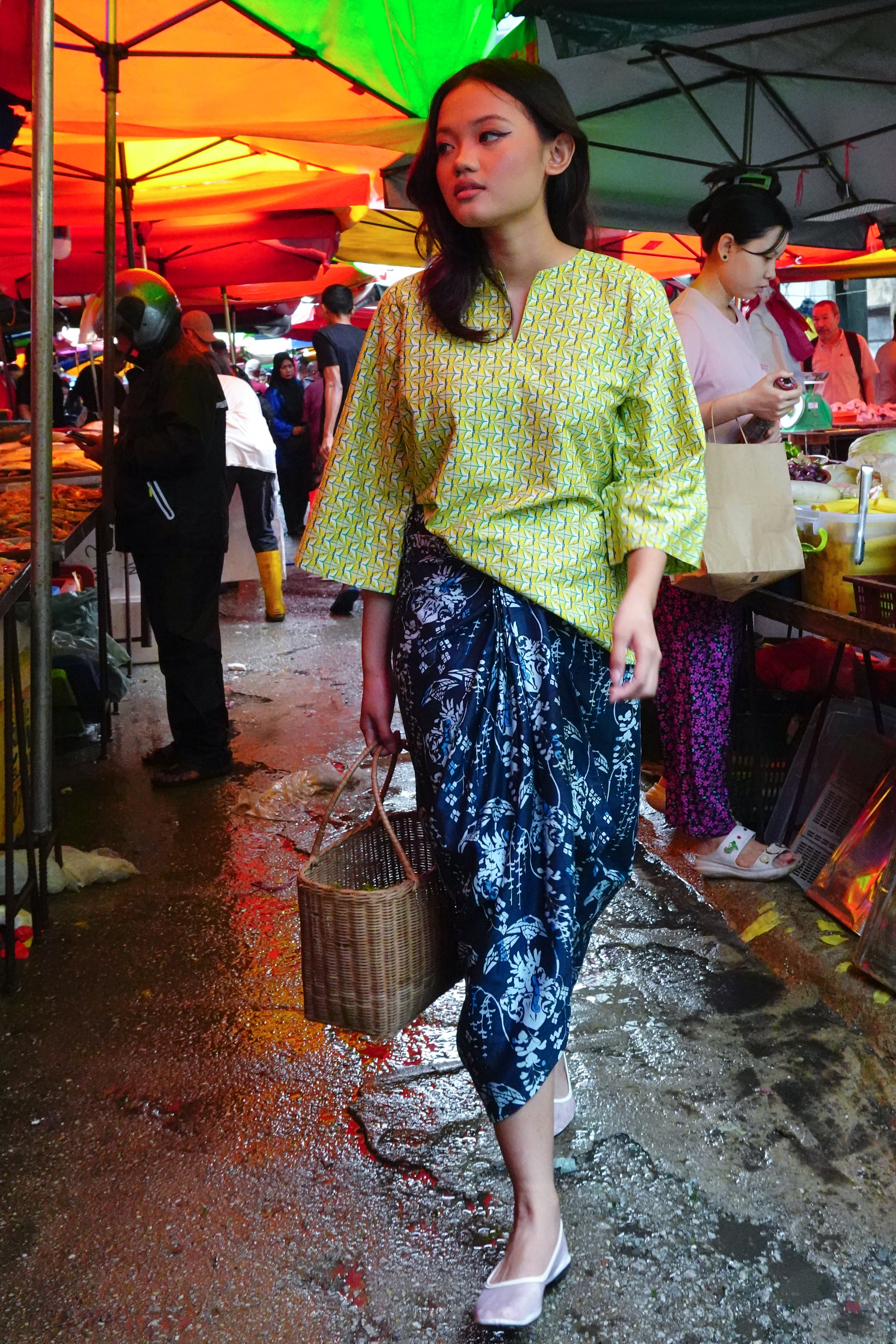 Baju Kedah Diamond And Flower Yellow