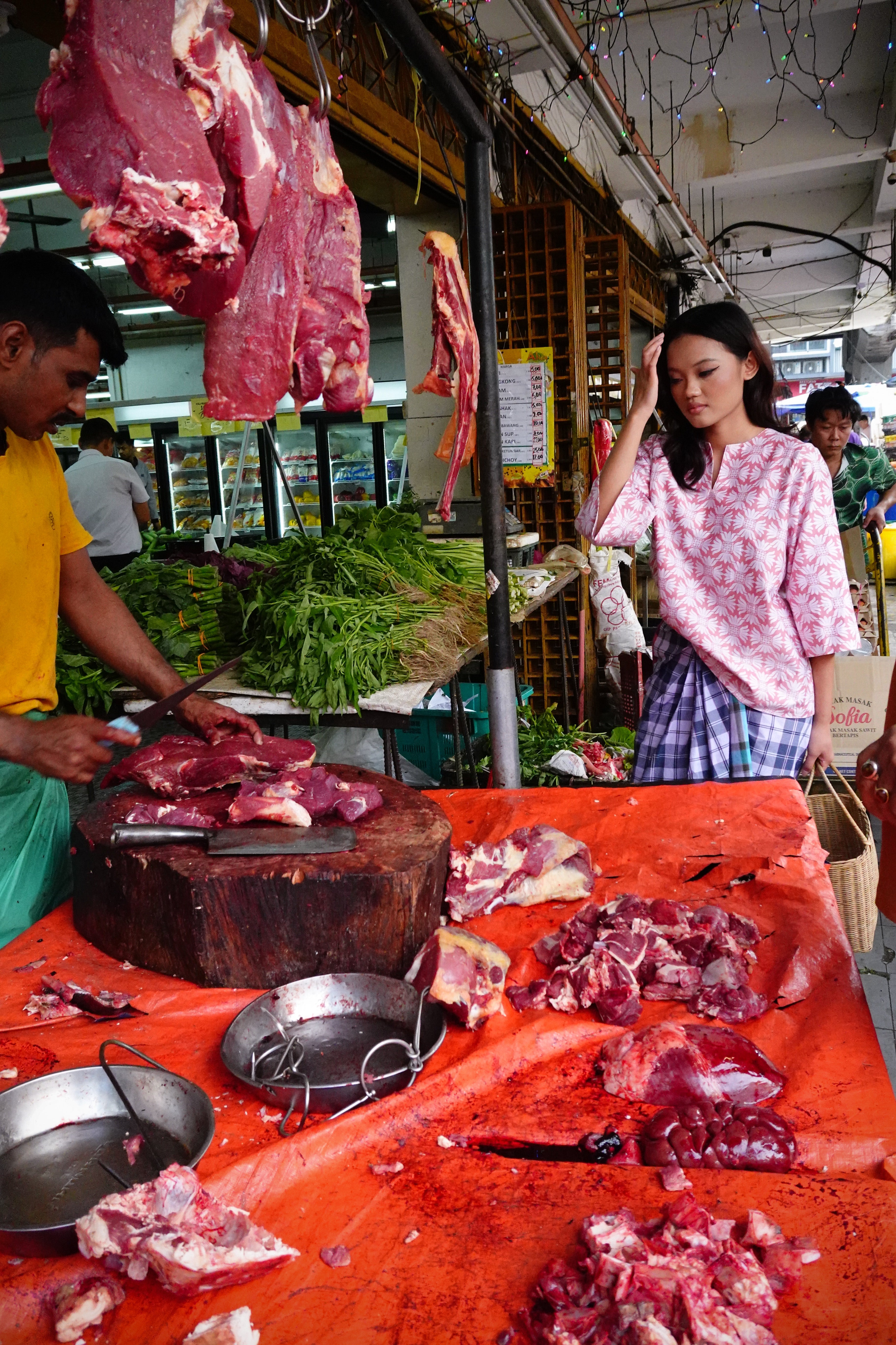 Baju Kedah Passion Flower Peach