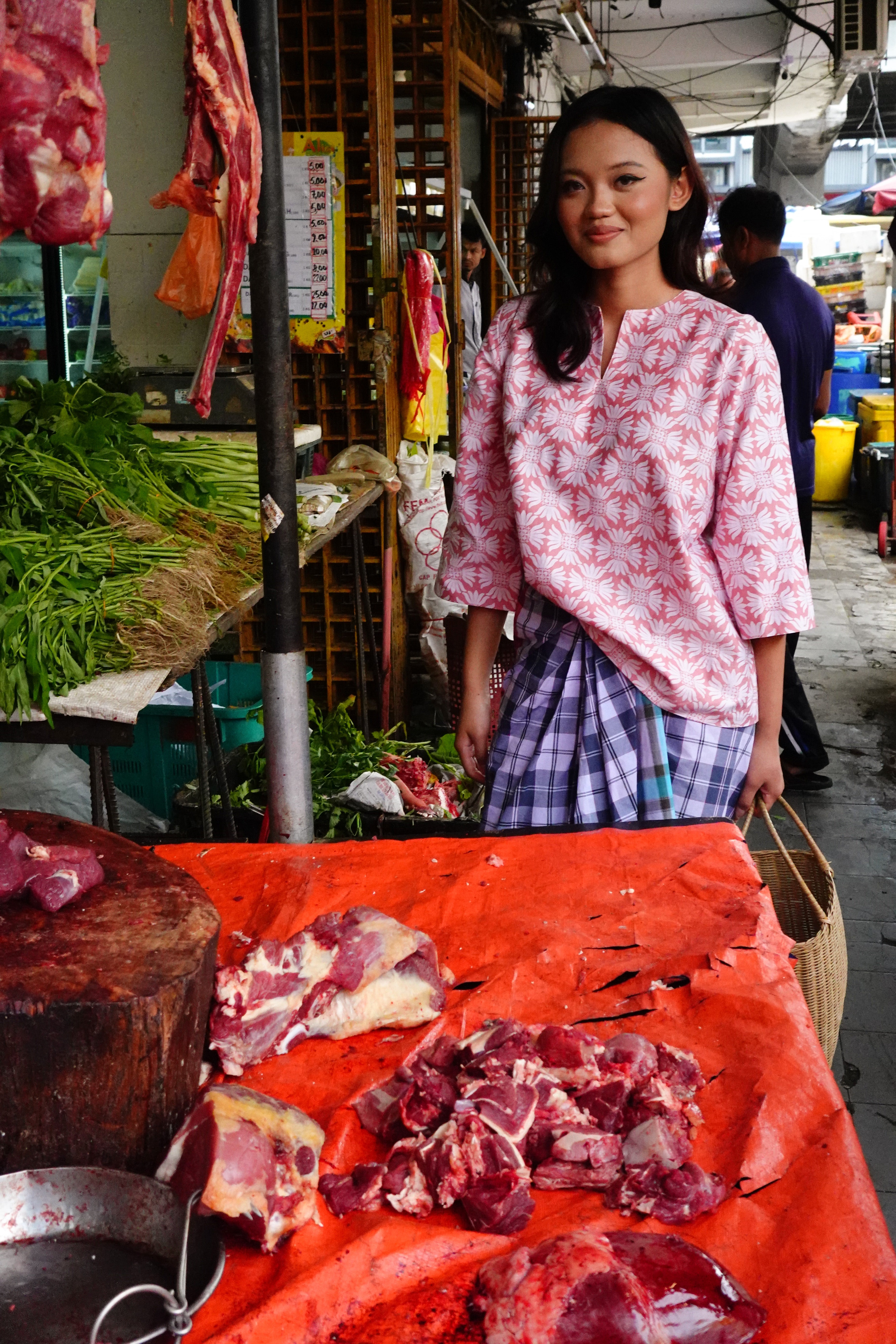 Baju Kedah Passion Flower Peach