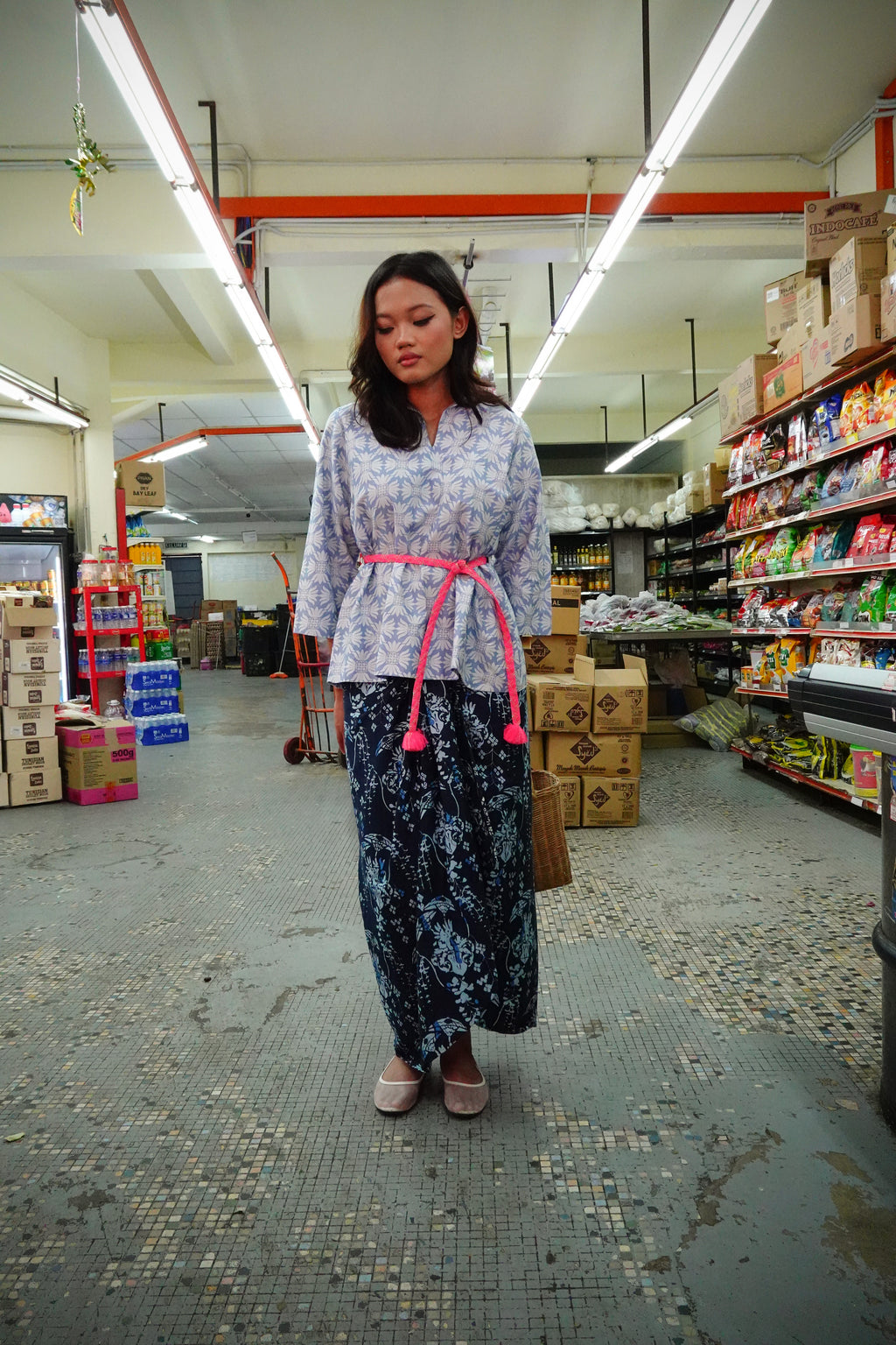 Baju Kedah Passion Flower Blue