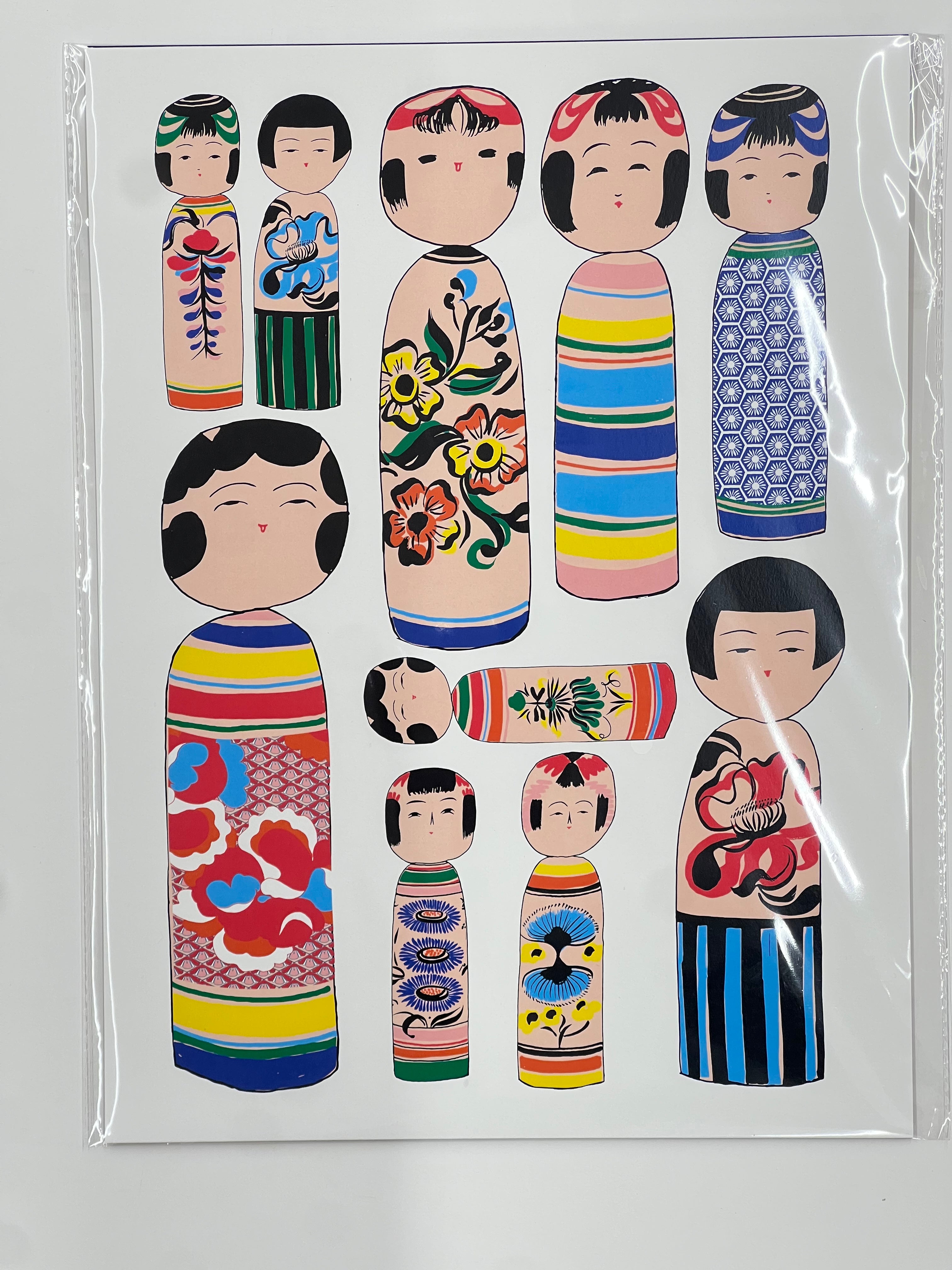 Kokeshi Doll - Art Print A3
