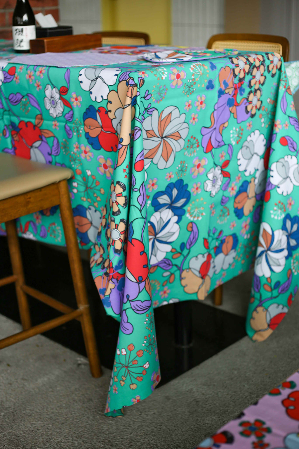 Large Table Cloth- Bunga Raya Green