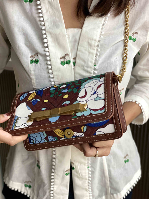 Bella Bag (Leather) - Mandi Bunga Chocolate