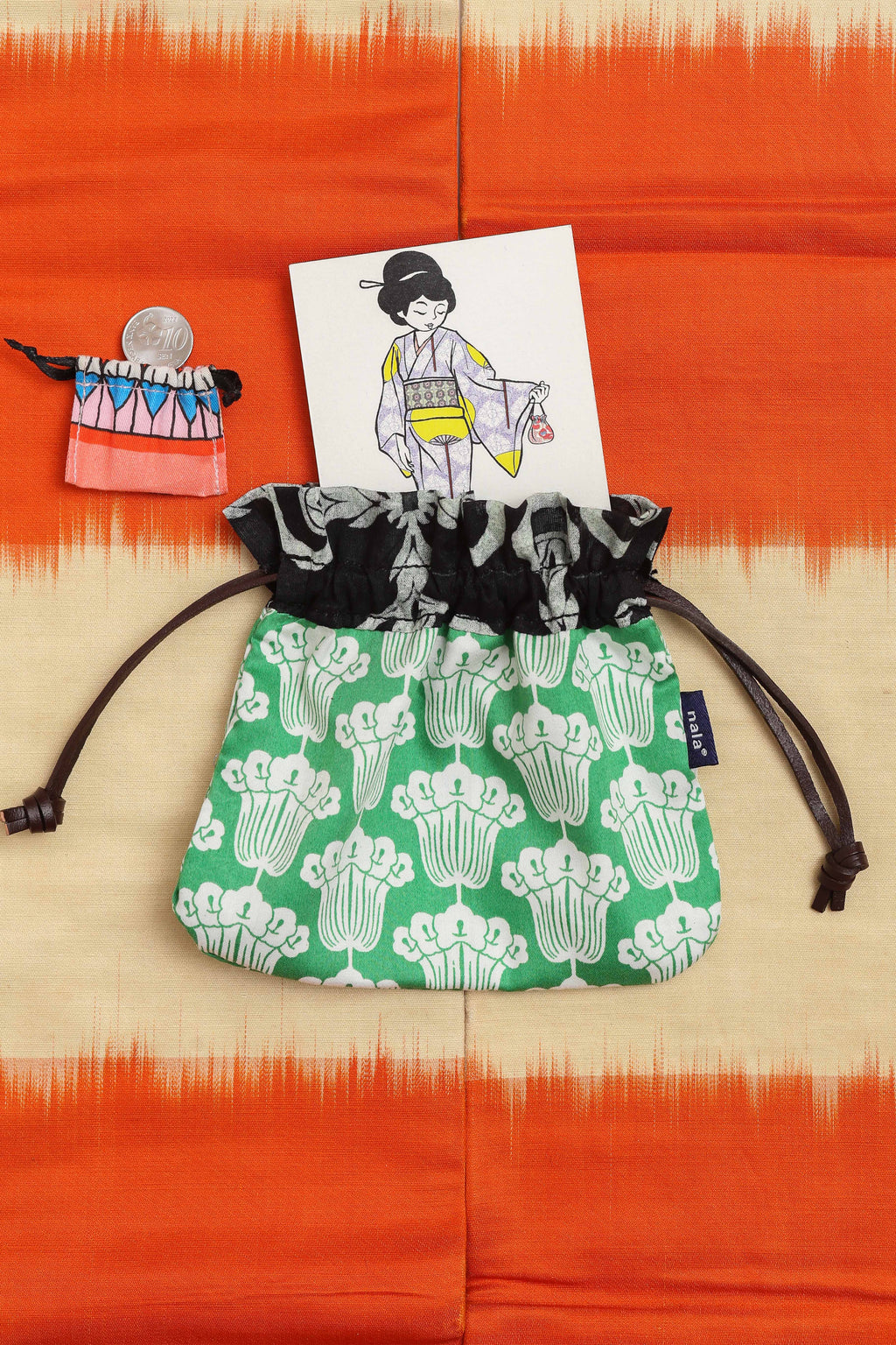 Kinchaku Pouch - Jacaranda Green