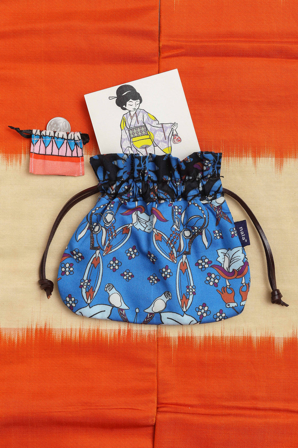 Kinchaku Pouch - Parrot Blue