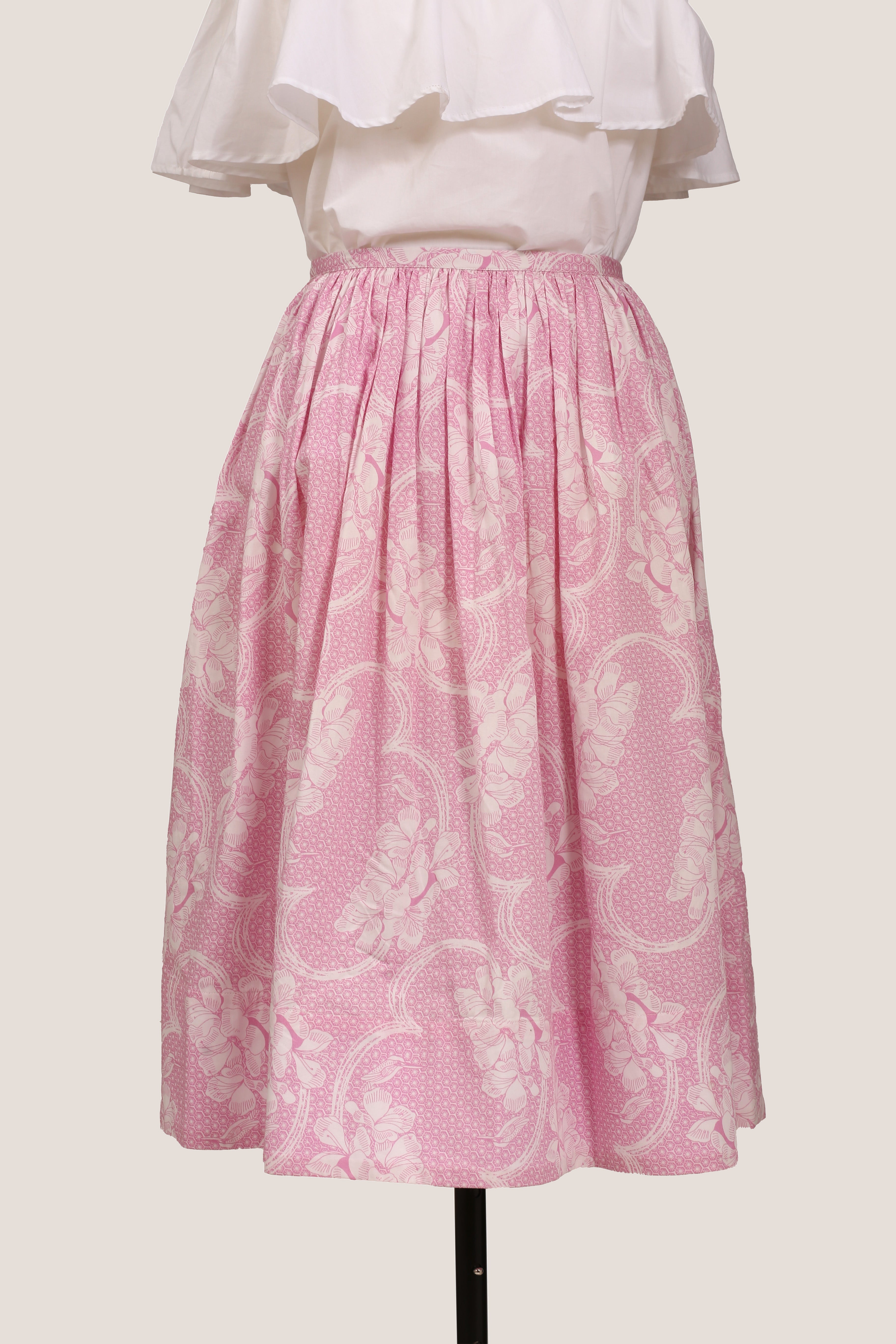 Pleated Knee Length Skirt - King Fisher