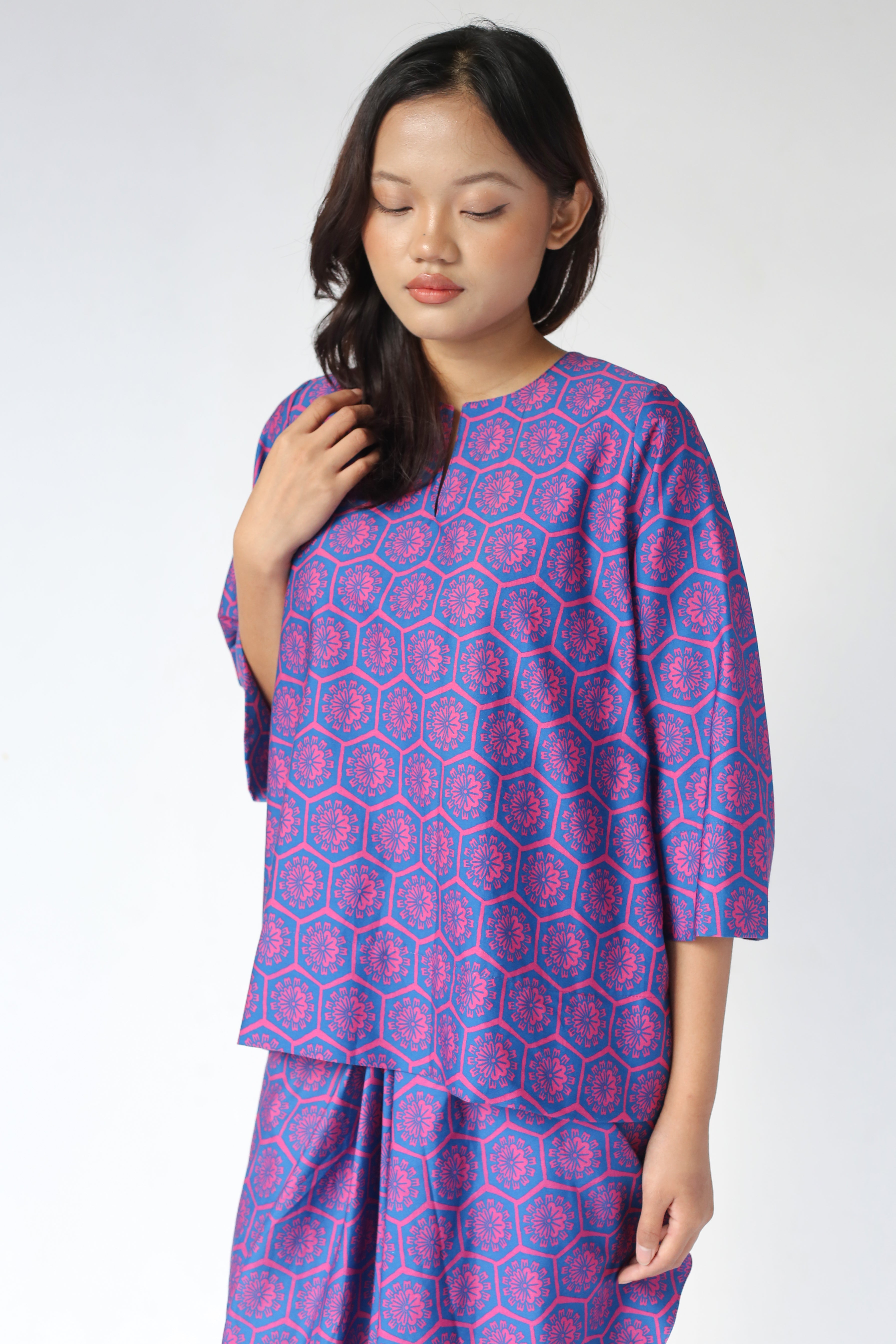Baju Kedah Willow Wishes Dandellion Blue
