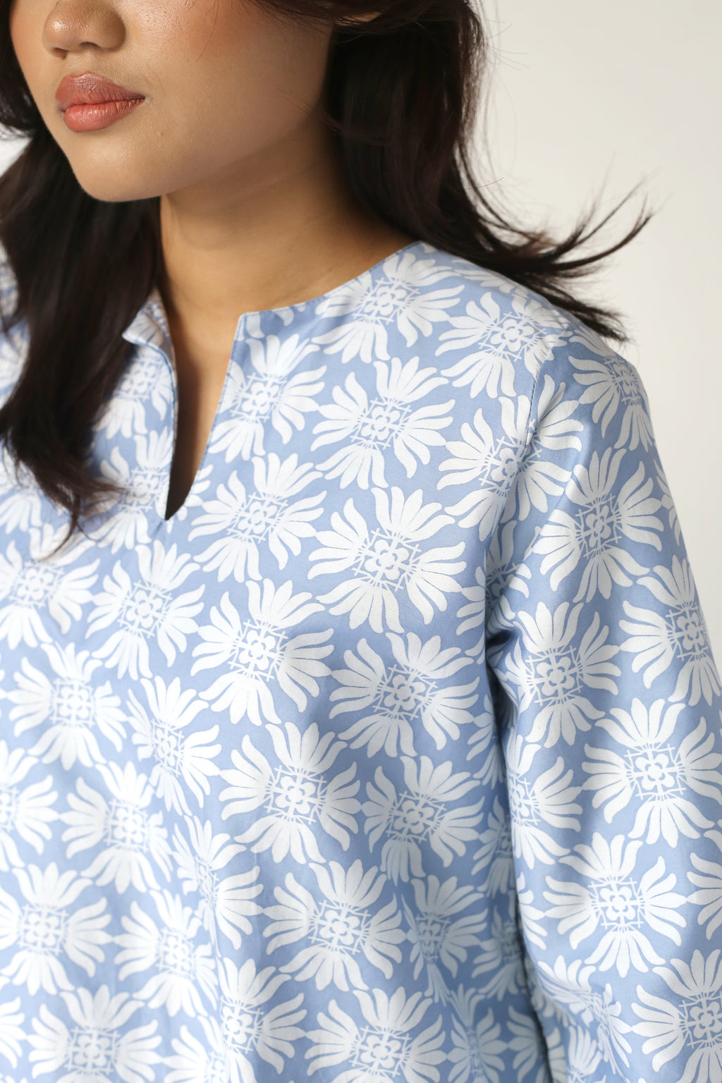 Baju Kedah Passion Flower Blue