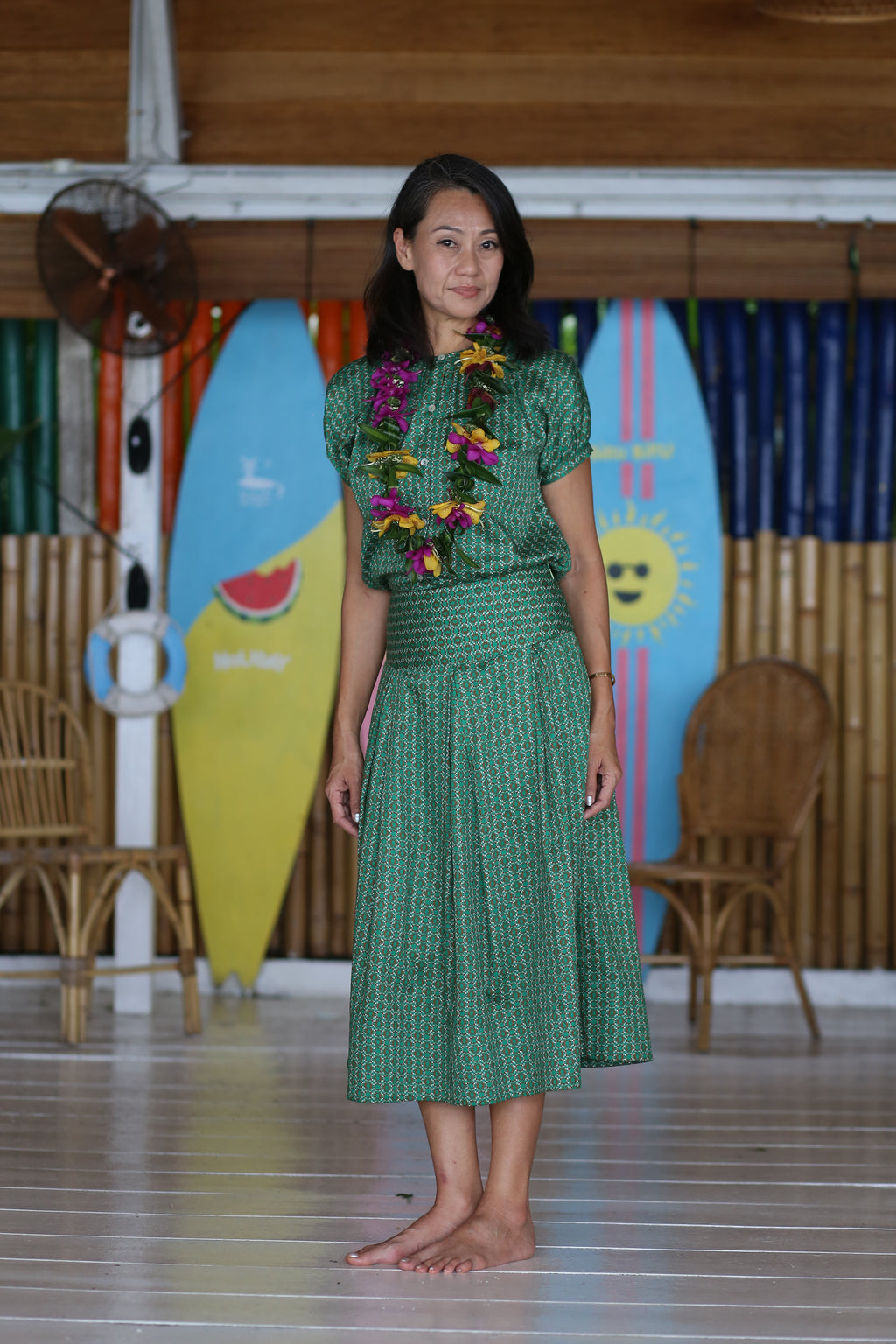 Midi Skirt - Orchid Green