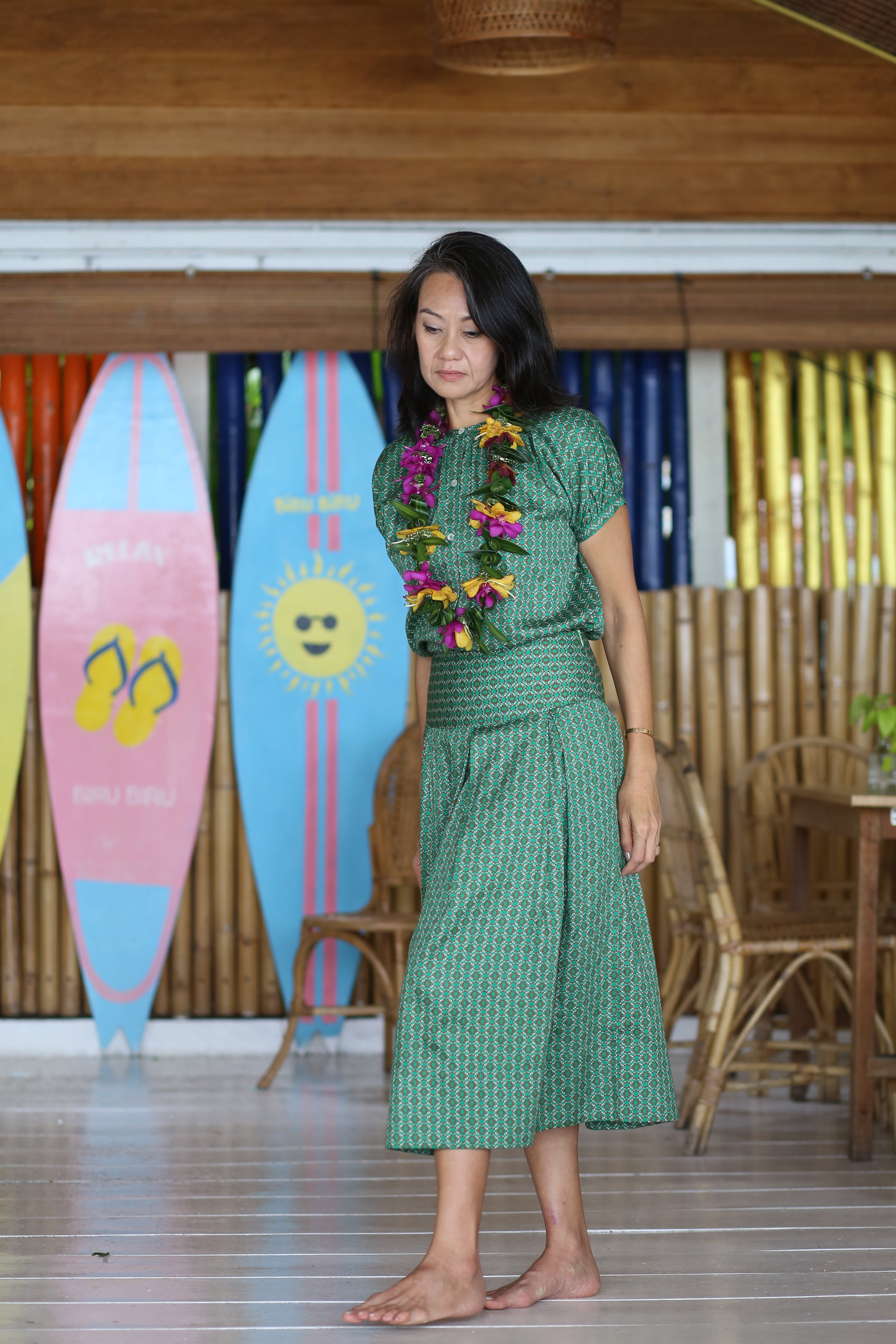 Midi Skirt - Orchid Green
