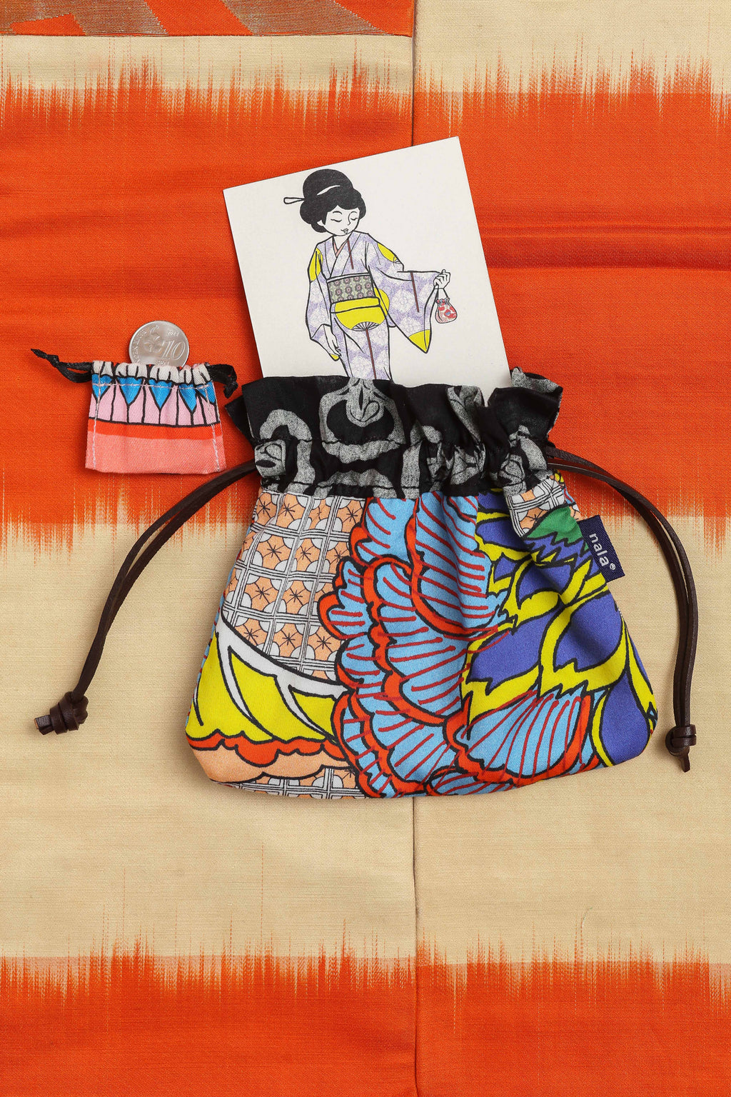 Kinchaku Pouch - Peony