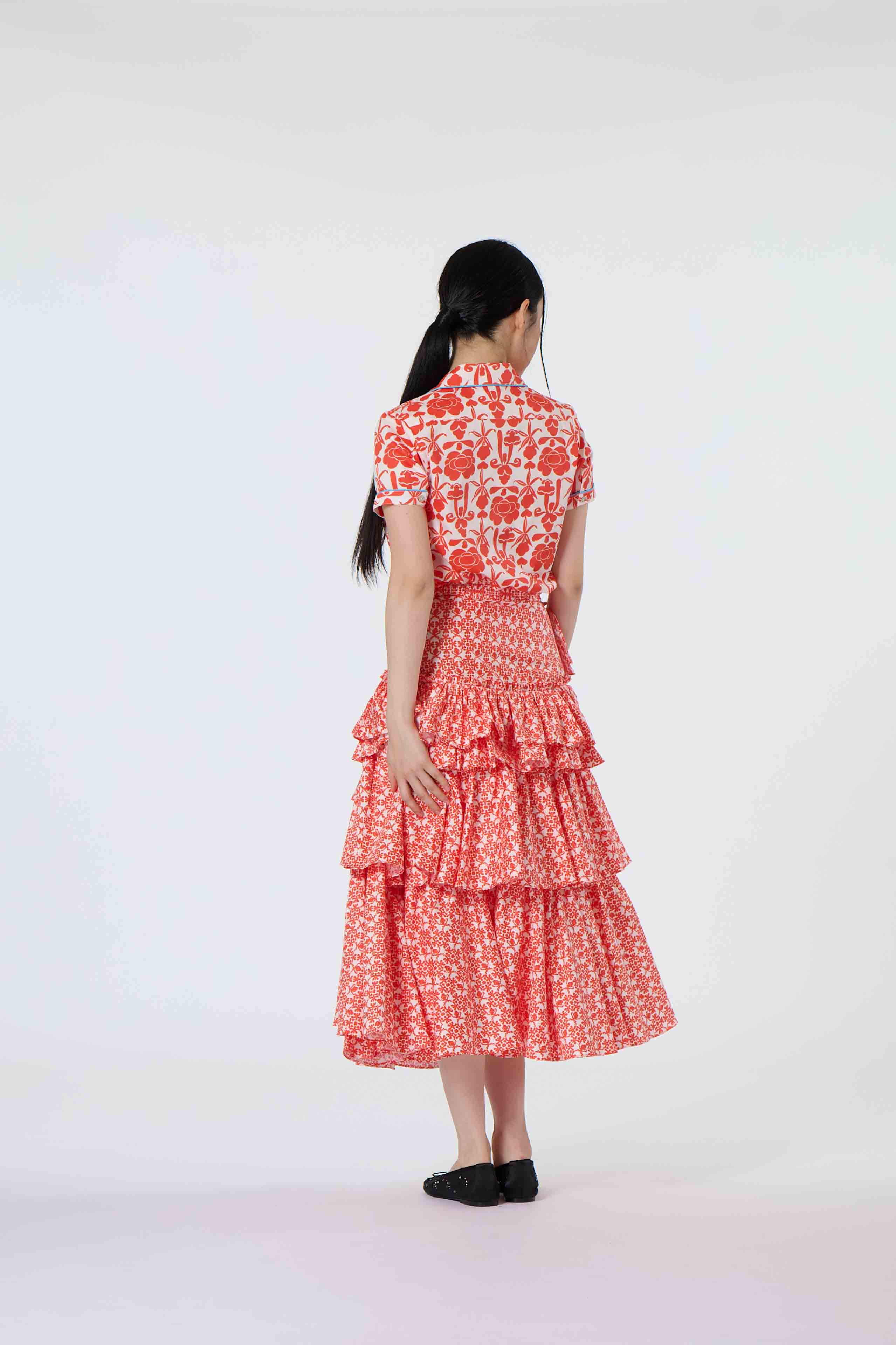 Classic Ladies Shirt - Lan Hua, Red With Love