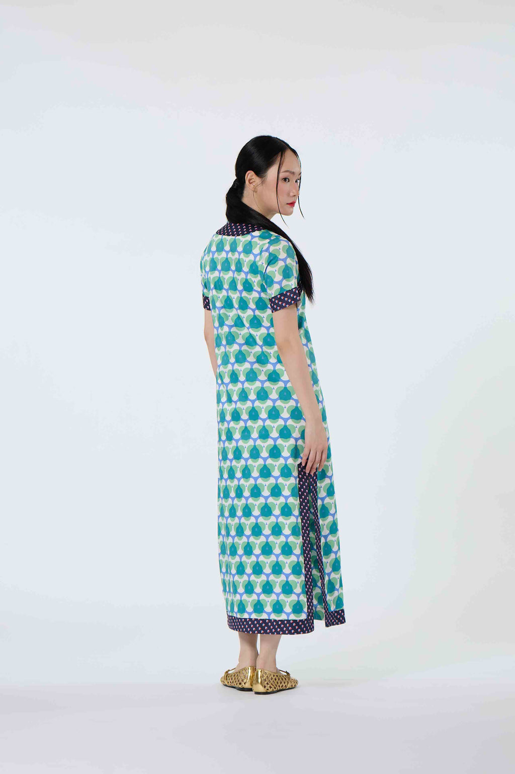 Long Cheongsam- Love On Top Green