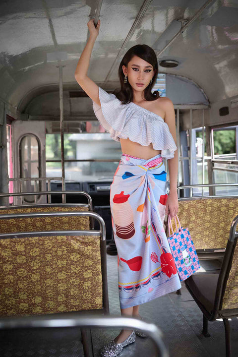 Half Moon Top - Sila Duduk Blue