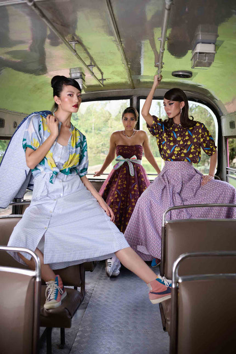 50's Skirt - Bus Mini Pink