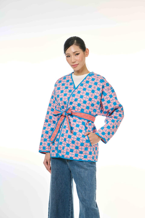 Reversible Vest - Tapau Tile Pink