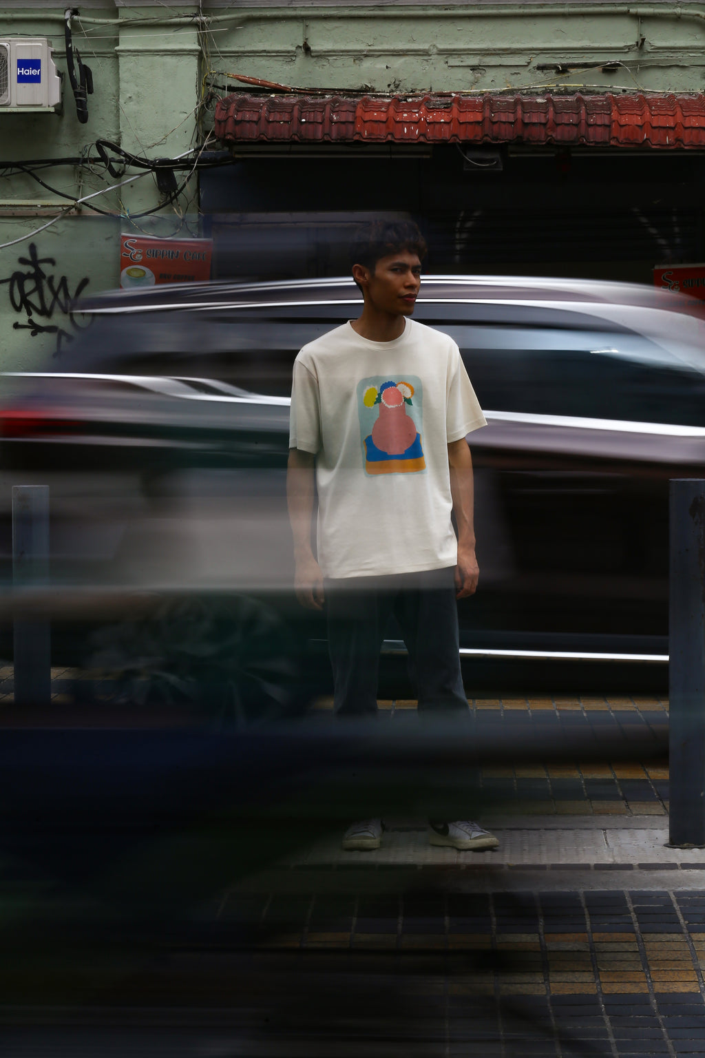 T-Shirt Vase Chrysanthemum - Beige